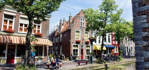 Les canaux de Delft aux Pays-Bas