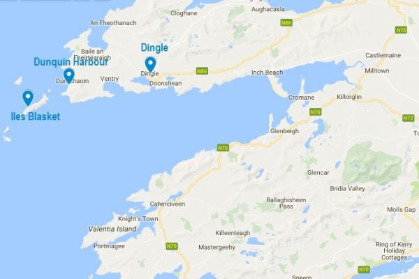 Carte du Dunquin Harbour sur la presqu'île de Dingle