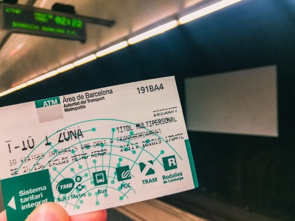 Ticket de métro à Barcelone
