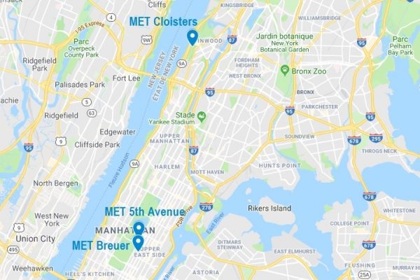 Carte des musées du MET à New-York