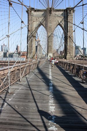 Sur le pont de Brooklyn à New-York