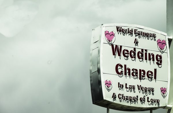 Panneau d'une chapelle à Las Vegas