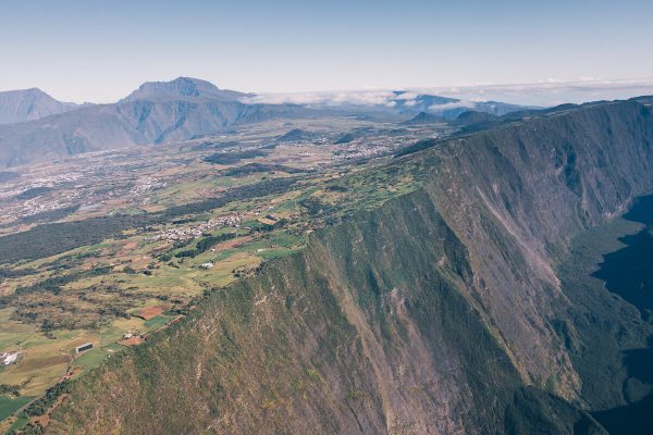 Paysage à La Réunion vu depuis l'hélico