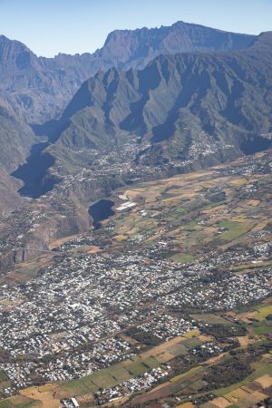 Village à La Réunion vu du ciel