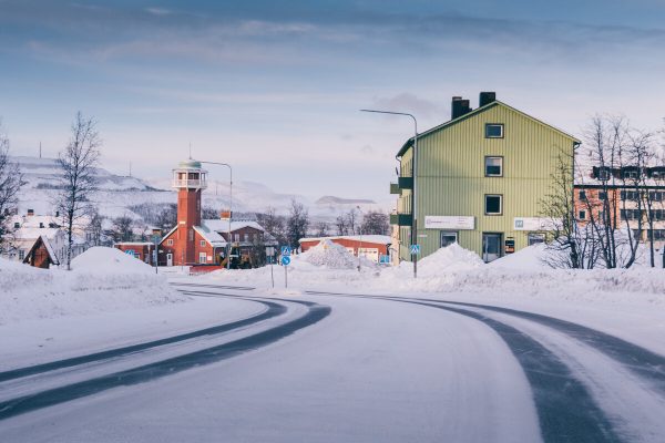 Centre-ville de Kiruna en hiver
