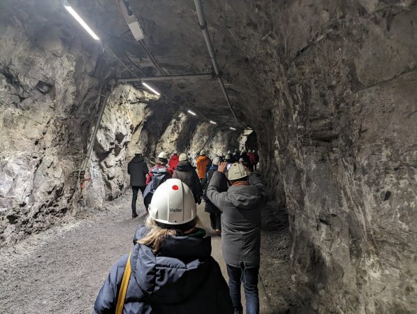 Visite de la mine de fer de Kiruna dans un tunnel